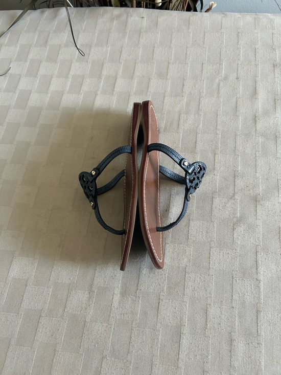 Tory Burch Mini Miller Flat Thong Sandals in Snakeskin Dark Navy main image 4